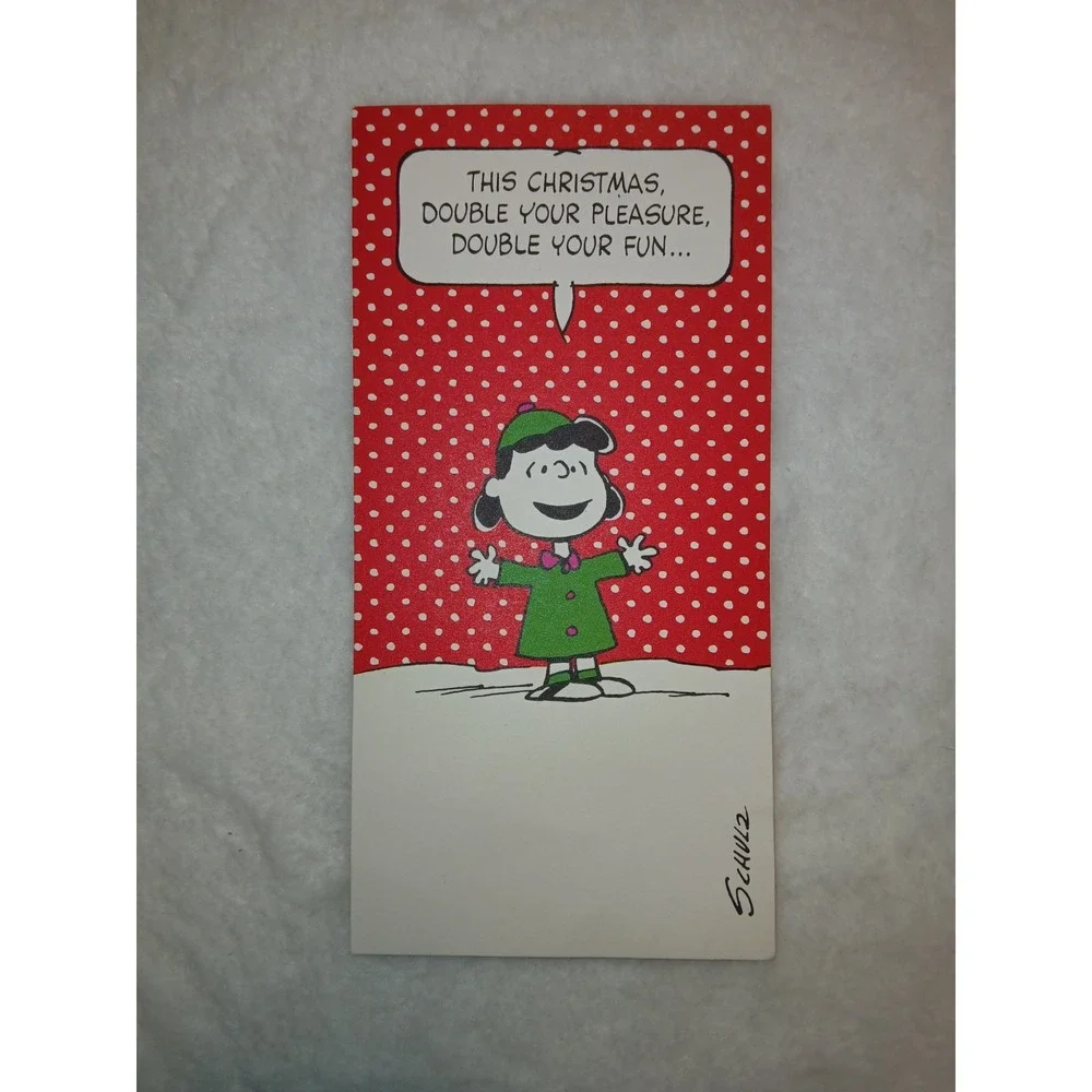 1952 Vintage‎ Lucy Unmarked Christmas Card Peanuts W/envelope